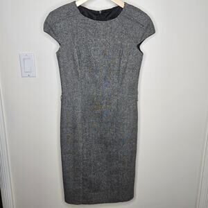 ZARA Gray Women's Wool Blend Cap Sleeve Dress with Hidden Zipper Size Small